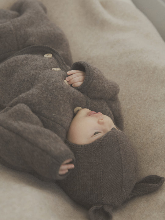HUTTEliHUT | Balaclava Ears Wool Knit - Brown Melange