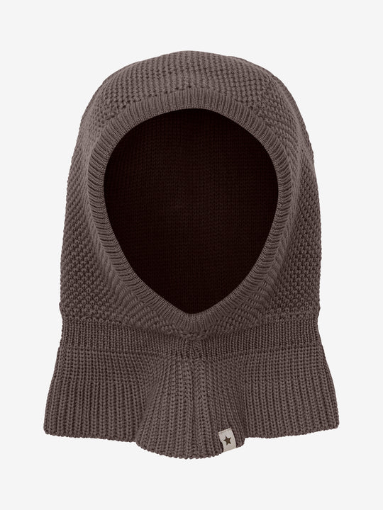HUTTEliHUT | Balaclava Wool Knit Windstop - Brown Melange