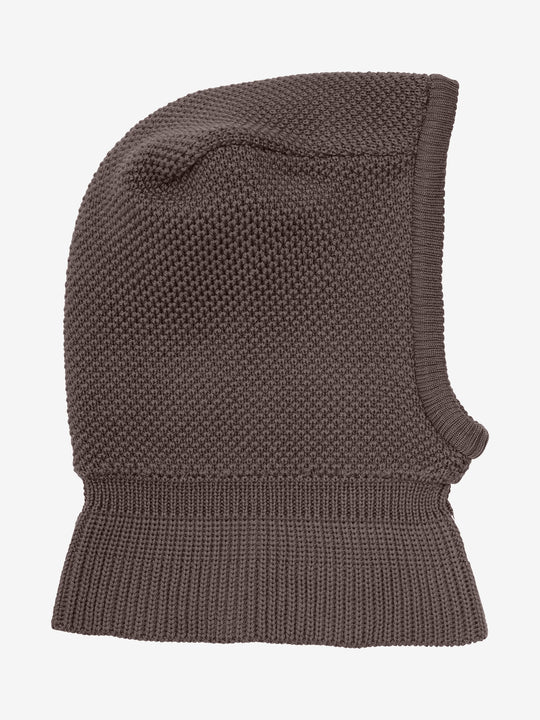 HUTTEliHUT | Balaclava Wool Knit Windstop - Brown Melange