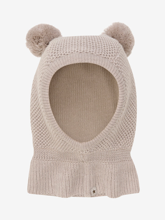 HUTTEliHUT | Balaclava Windstop Pompoms - Camel Melange