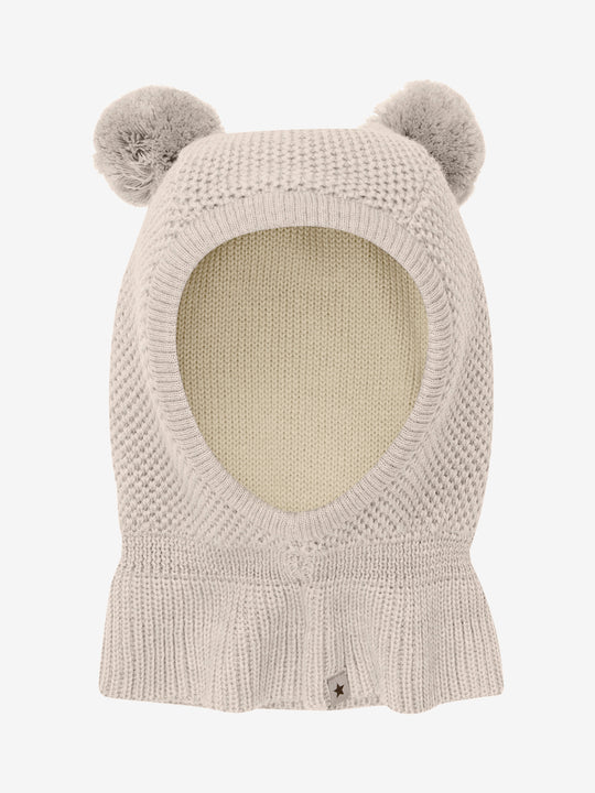 HUTTEliHUT | Balaclava Windstop Pompoms - Sand Melange
