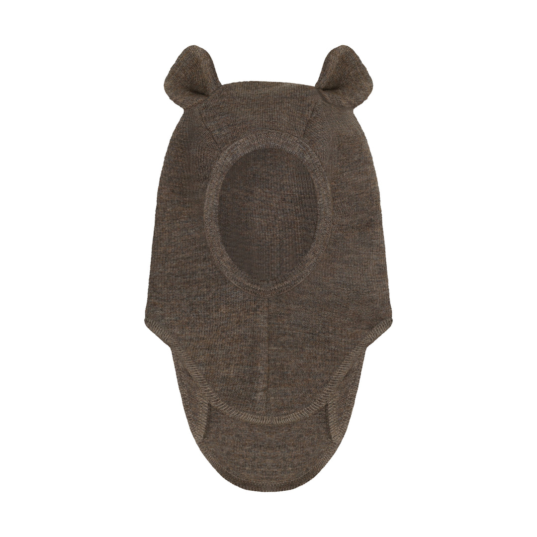 HUTTEliHUT | Balaclava Ears Wool Rib - Brown Melange