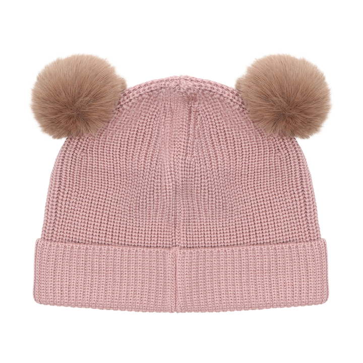 HUTTEliHUT | Beanie Wool Knit Pompoms - Woodrose