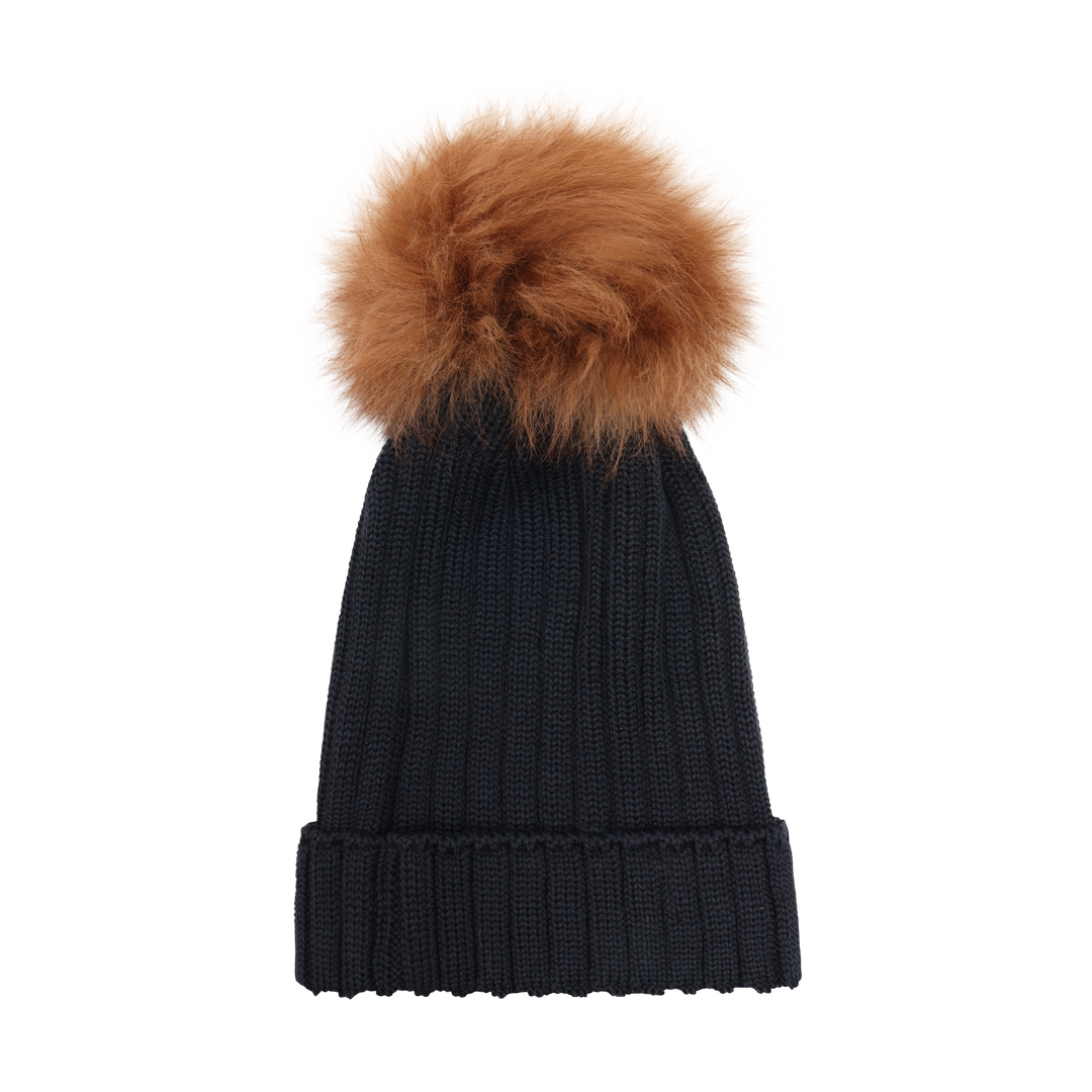 HUTTEliHUT | Hat Knit Alpaca Pompom - Dark Navy