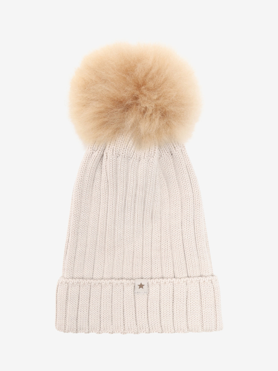 HUTTEliHUT | Hat Knit Alpaca Pompom - Sand Melange