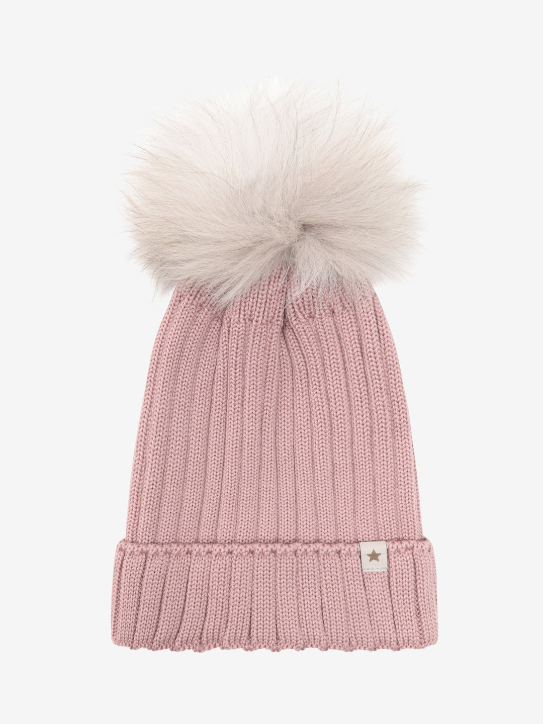 HUTTEliHUT | Hat Knit Alpaca Pompom - Woodrose