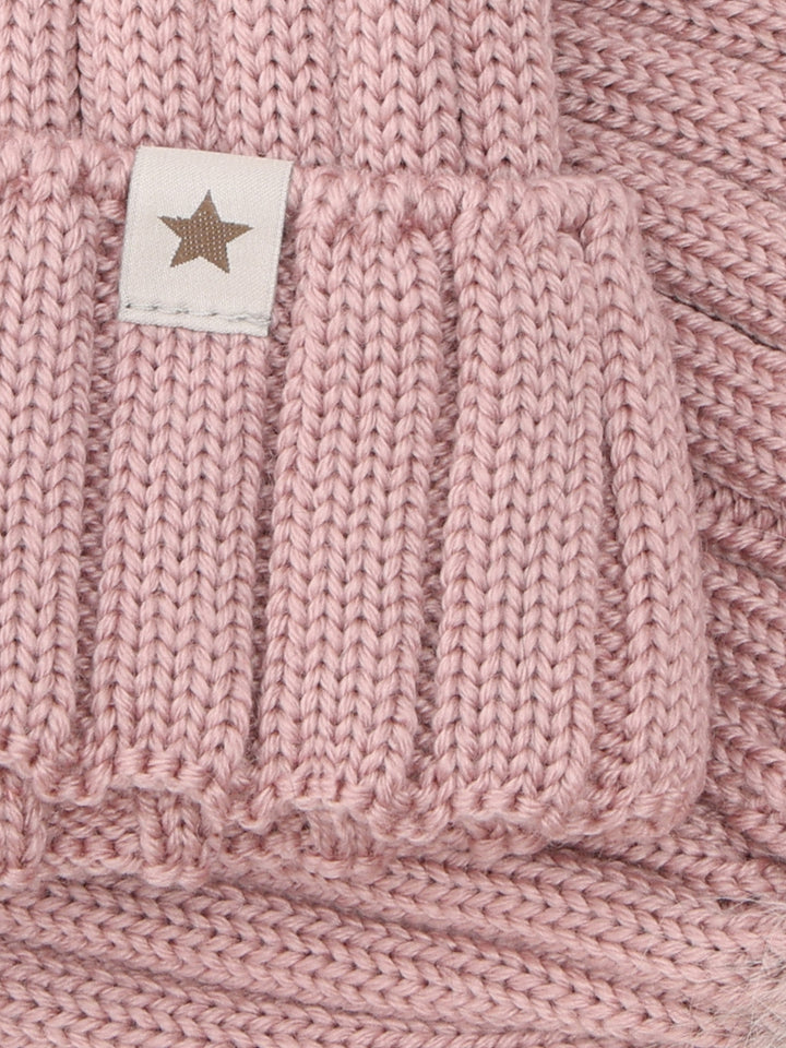 HUTTEliHUT | Hat Knit Alpaca Pompom - Woodrose