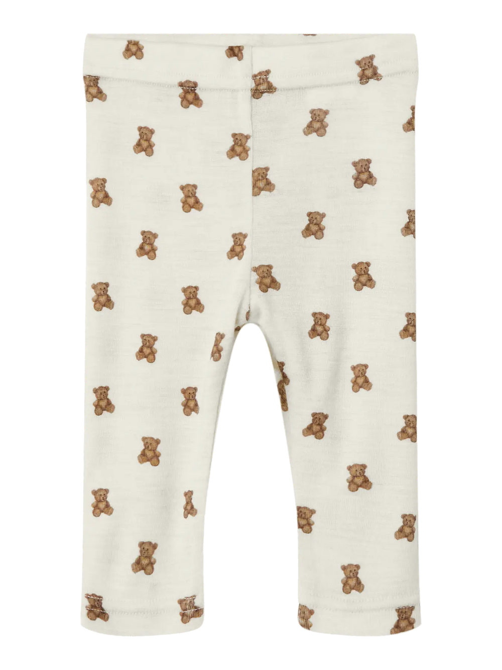 Lil' Atelier Baby WOOL NALU SLIM LEGGING - Turtledove Melange | Teddybear - Torgunns Barneklær AS