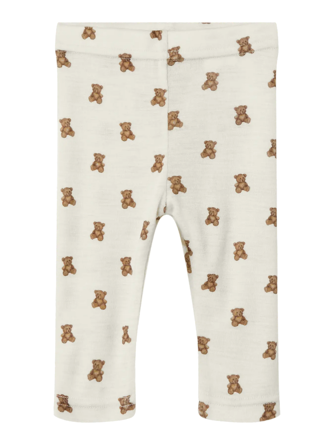 Lil' Atelier Baby WOOL NALU SLIM LEGGING - Turtledove Melange | Teddybear - Torgunns Barneklær AS