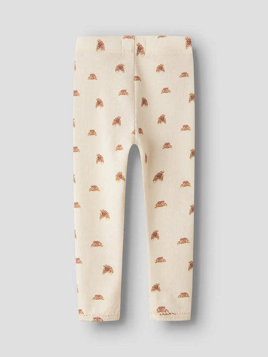Lil' Atelier Mini LAVO EKI SLIM LEGGING - Turtledove | Croissant - Torgunns Barneklær AS