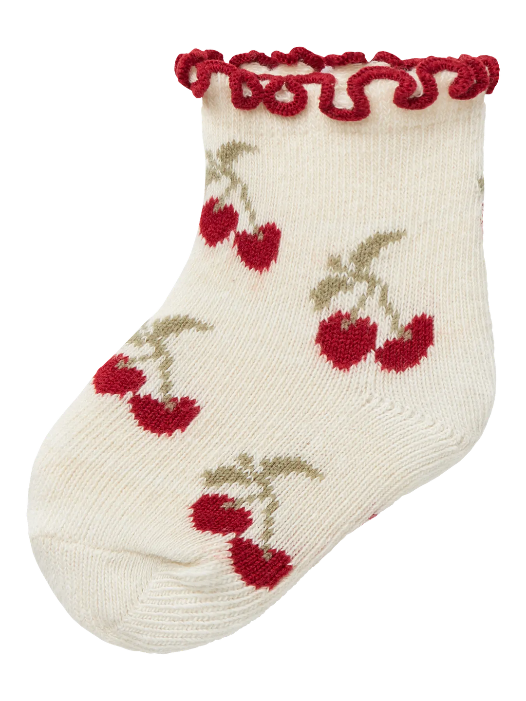 Lil' Atelier Baby DARLENE SOCK - Turtledove | CHERRY - Torgunns Barneklær AS