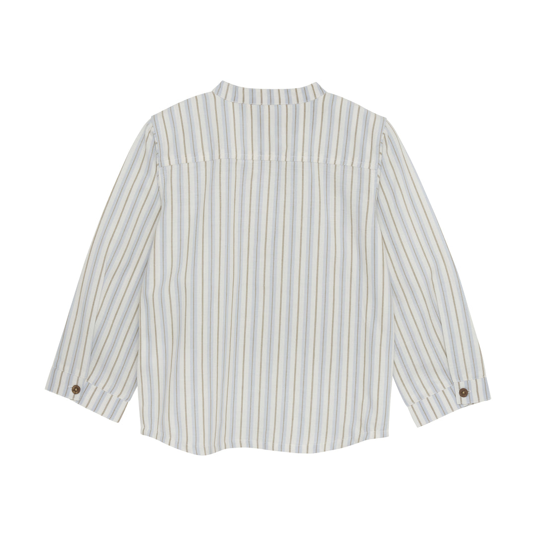 HUTTEliHUT Shirt LS Woven Stripe - Silver Sage - Torgunns Barneklær AS