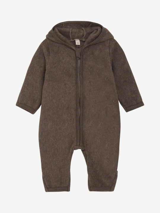 HUTTELiHUT Pram Suit Ears Cot. Fleece - Brown Melange