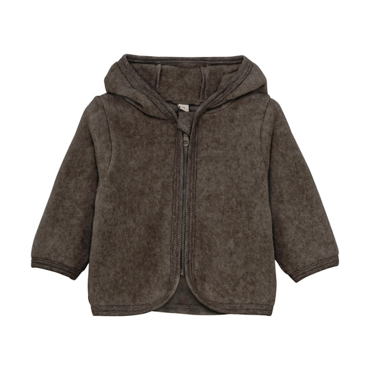 HUTTELiHUT Jacket Ears Cotton Fleece - Brown Melange