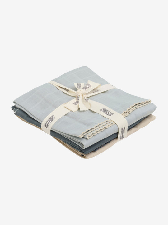 HUTTELiHUT Muslin Cloth 3-Pack - Quarry