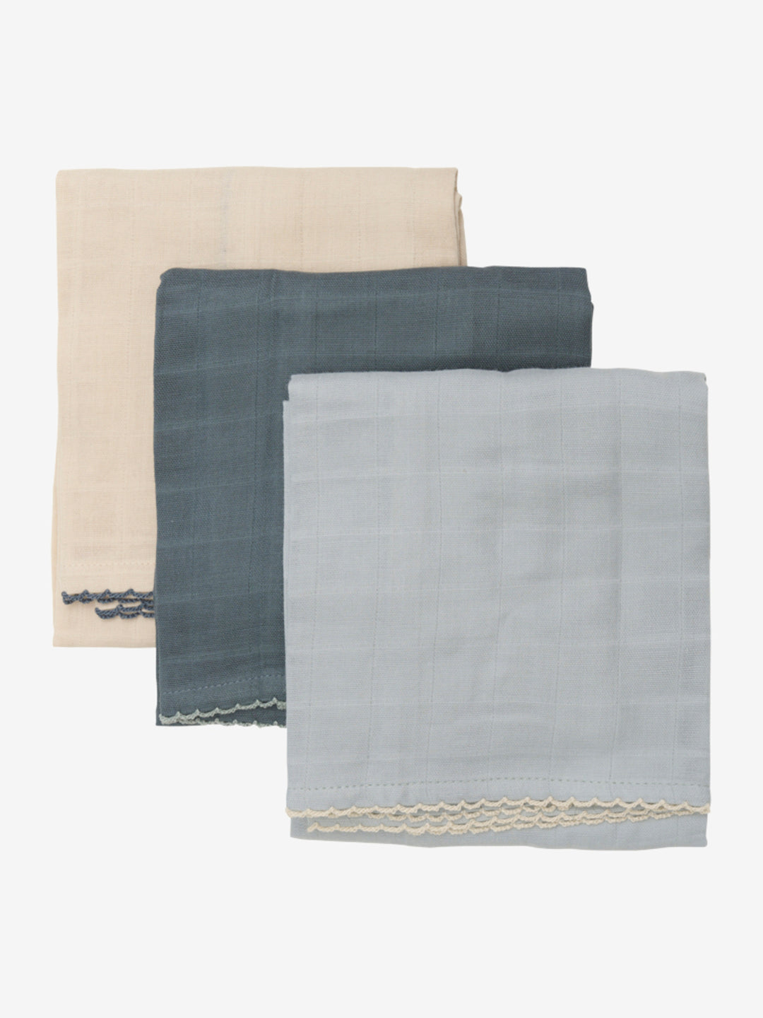 HUTTELiHUT Muslin Cloth 3-Pack - Quarry