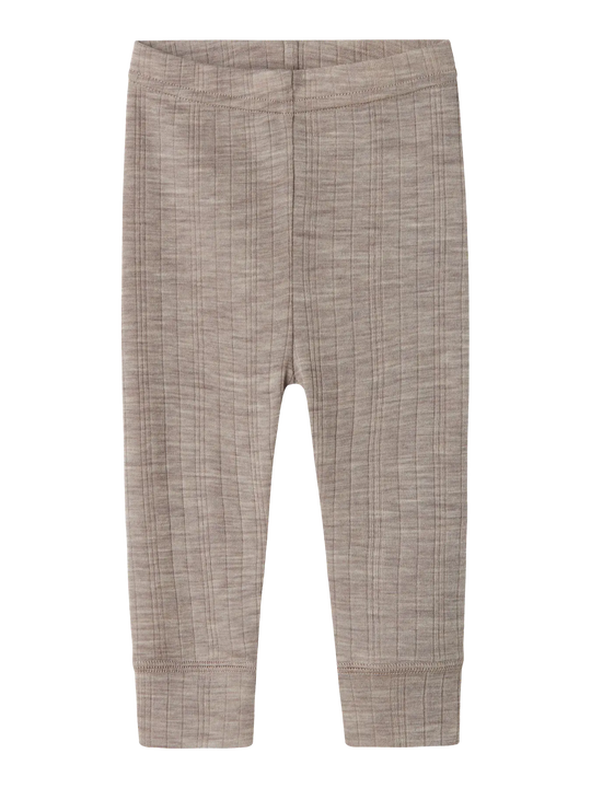 name it baby WANG WOOL NEEDLE LONGJOHN SOLID NOOS - Satellite - Torgunns Barneklær AS