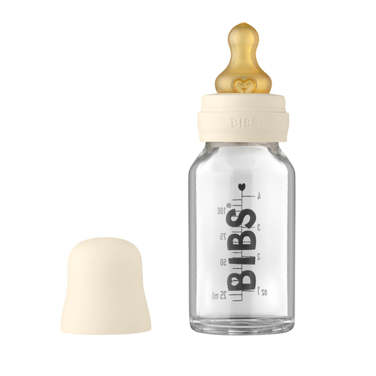 BIBS Baby Glass Bottle Complete Set | Ivory - Torgunns Barneklær AS