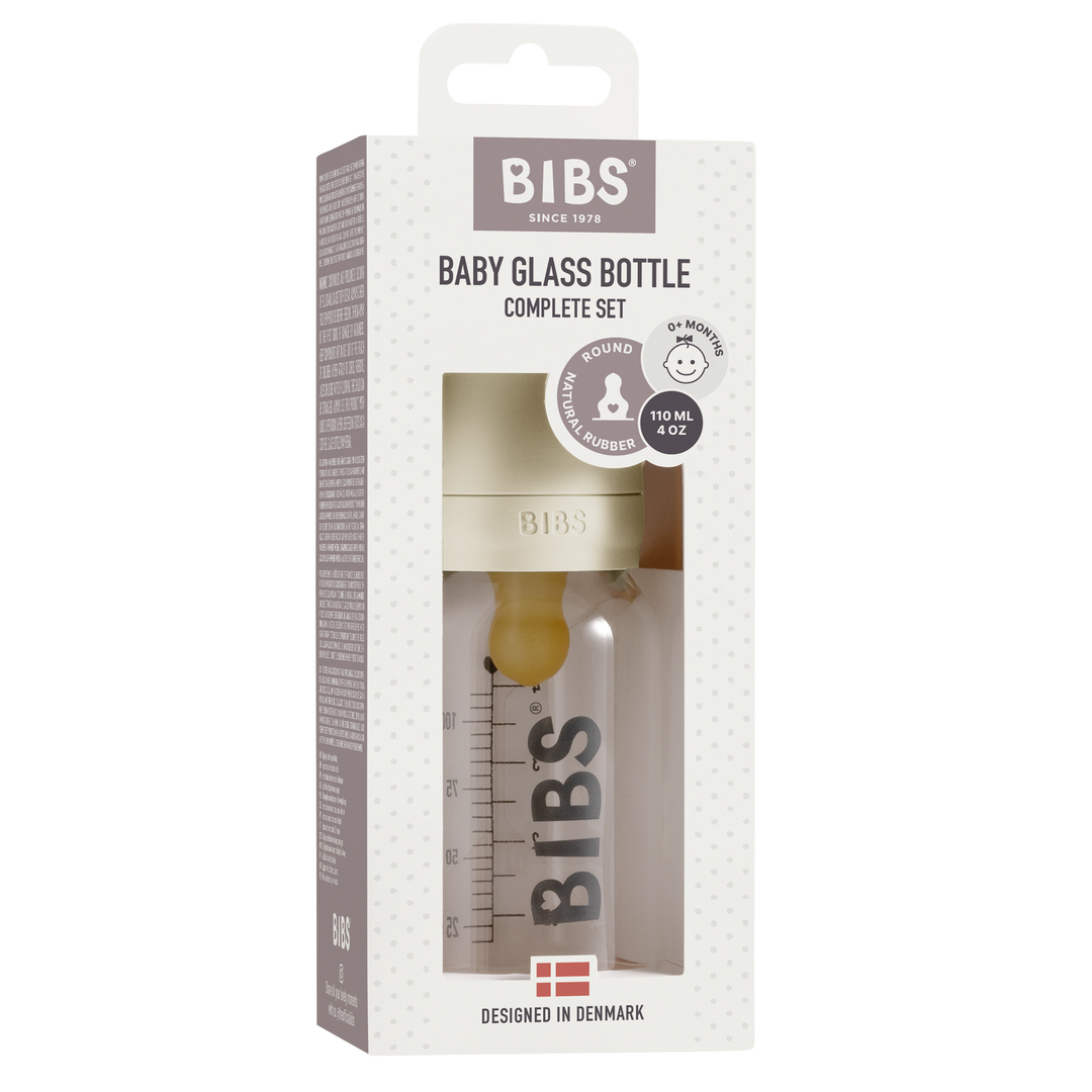 BIBS Baby Glass Bottle Complete Set | Ivory - Torgunns Barneklær AS