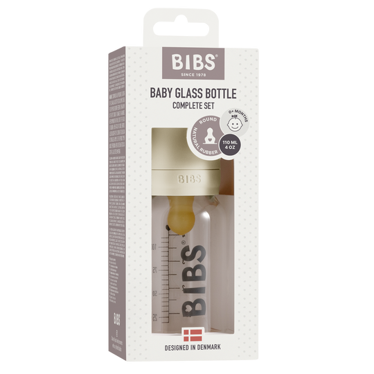 BIBS Baby Glass Bottle Complete Set | Ivory - Torgunns Barneklær AS