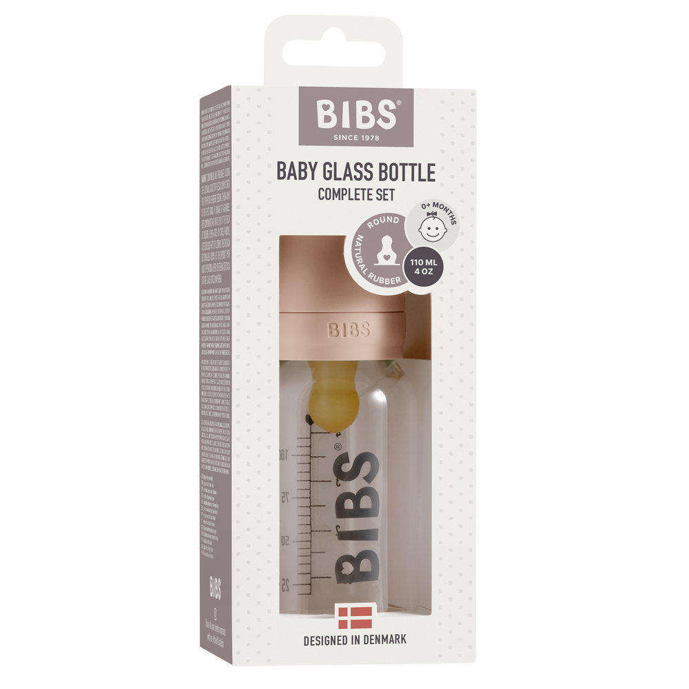 BIBS Baby Glass Bottle Complete Set | Blush - Torgunns Barneklær AS