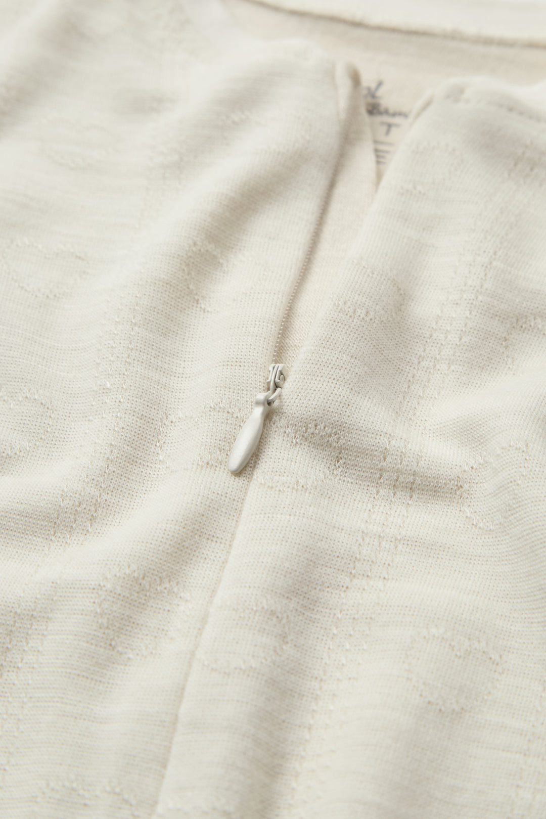 Hust &amp; Claire | Manu Zip Pointelle Ull/Bambus Heldress - Ivory