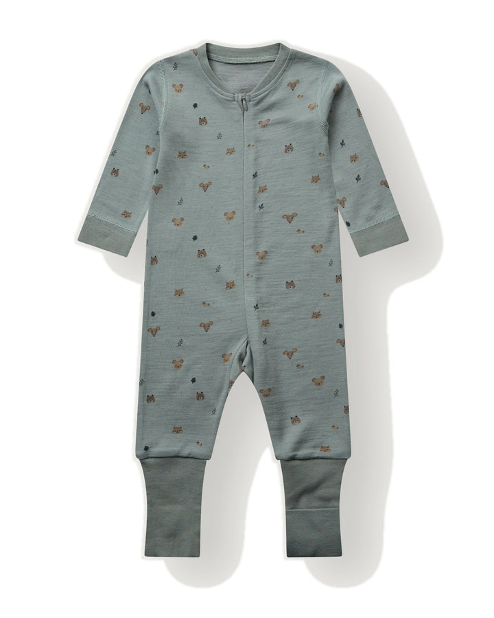 Hust &amp; Claire | Manu Forest Ull/Bambus Pysj – Slate Green