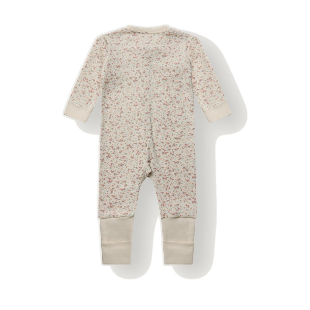 Hust &amp; Claire | Manu Zip Tiny Pyjamas Ull/Bambus – Offwhite