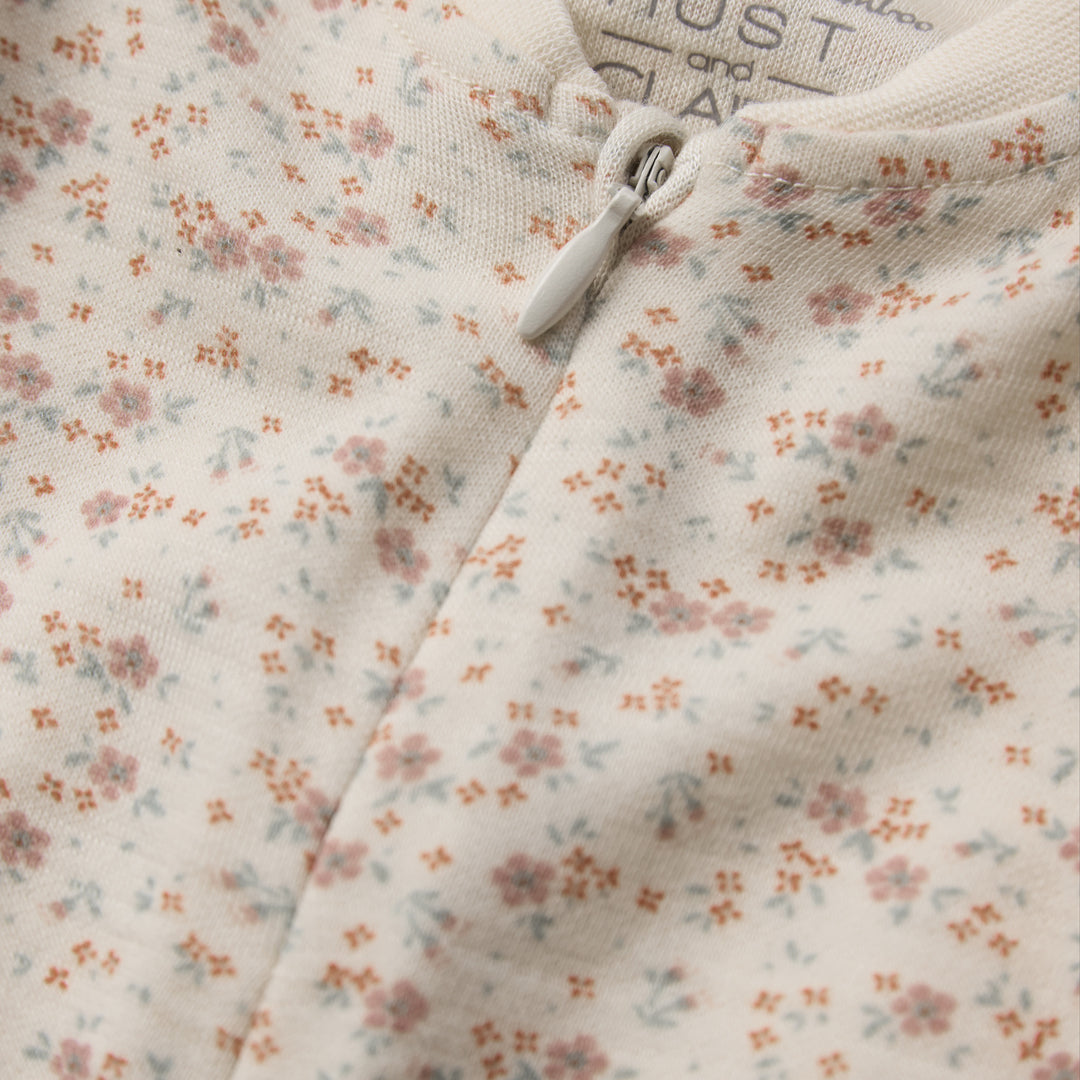 Hust &amp; Claire | Manu Zip Tiny Pyjamas Ull/Bambus – Offwhite