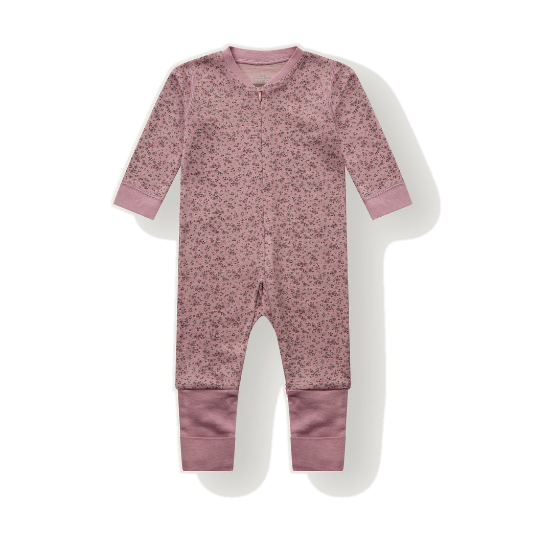 Hust &amp; Claire | Manu Zip Tiny Pyjamas Ull/Bambus – Heather