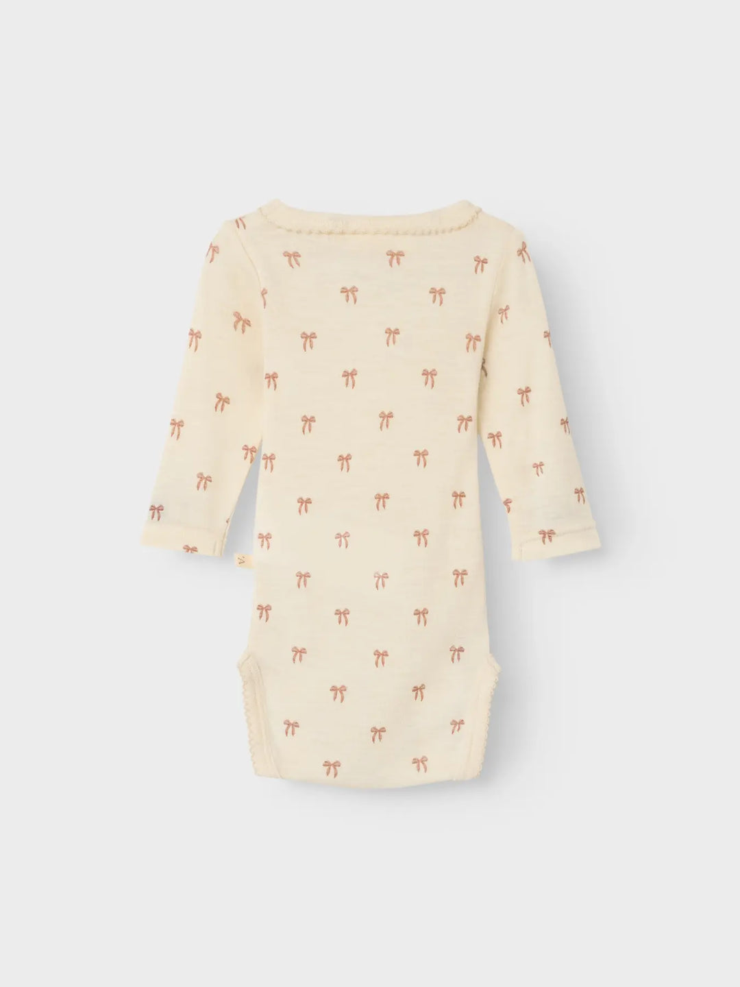 Lil' Atelier Baby WOOL NALU LS SLIM BODY NOOS - Turtledove Melange | Bow - Torgunns Barneklær AS
