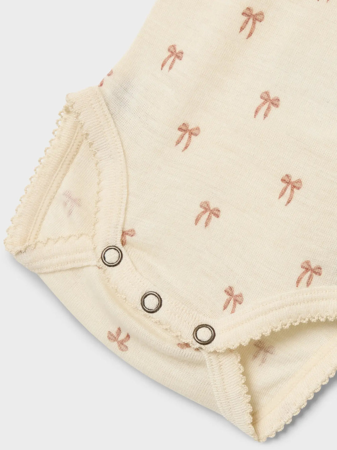 Lil' Atelier Baby WOOL NALU LS SLIM BODY NOOS - Turtledove Melange | Bow - Torgunns Barneklær AS