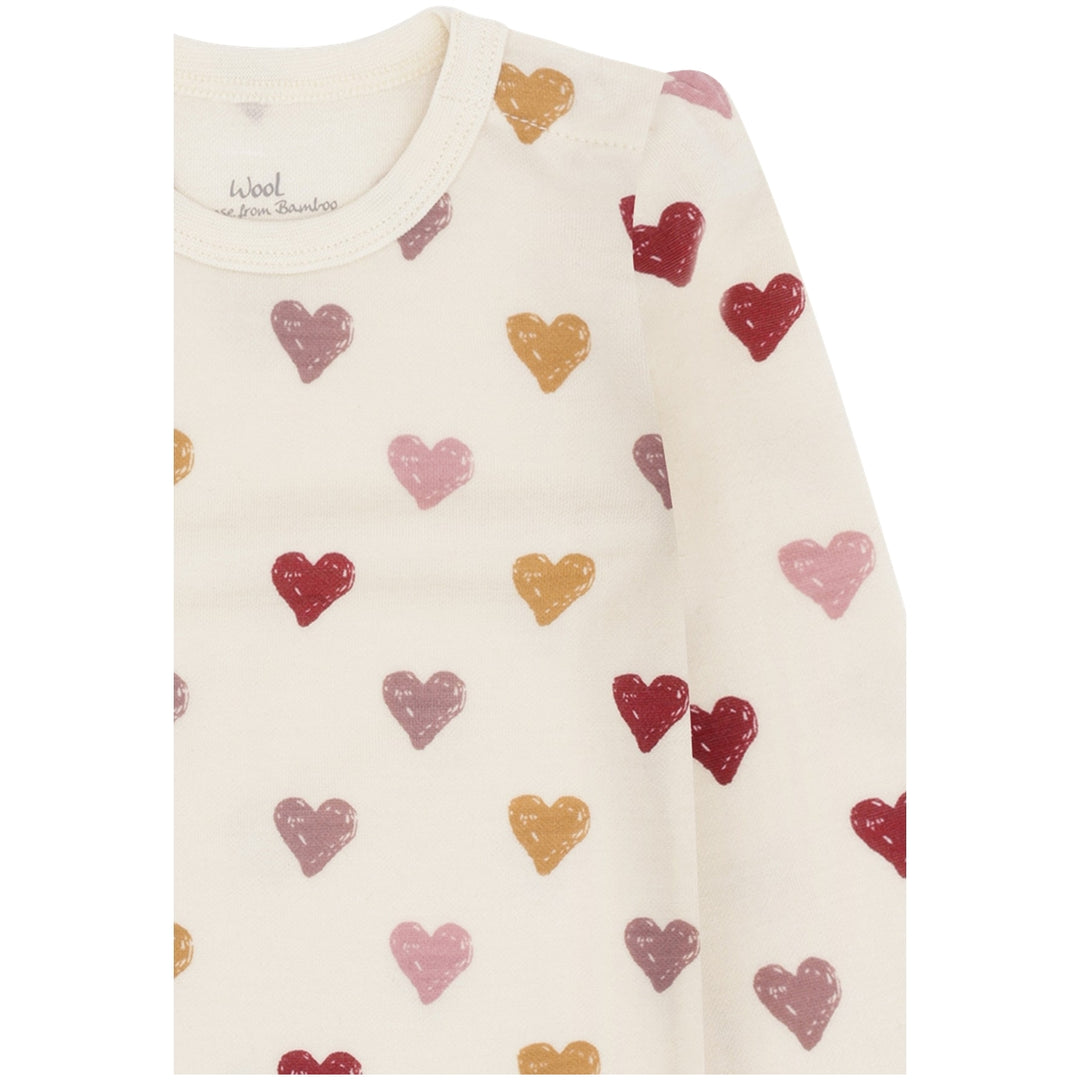 Hust &amp; Claire | Baloo Hearts Puff Body Ull/Bambus – Offwhite