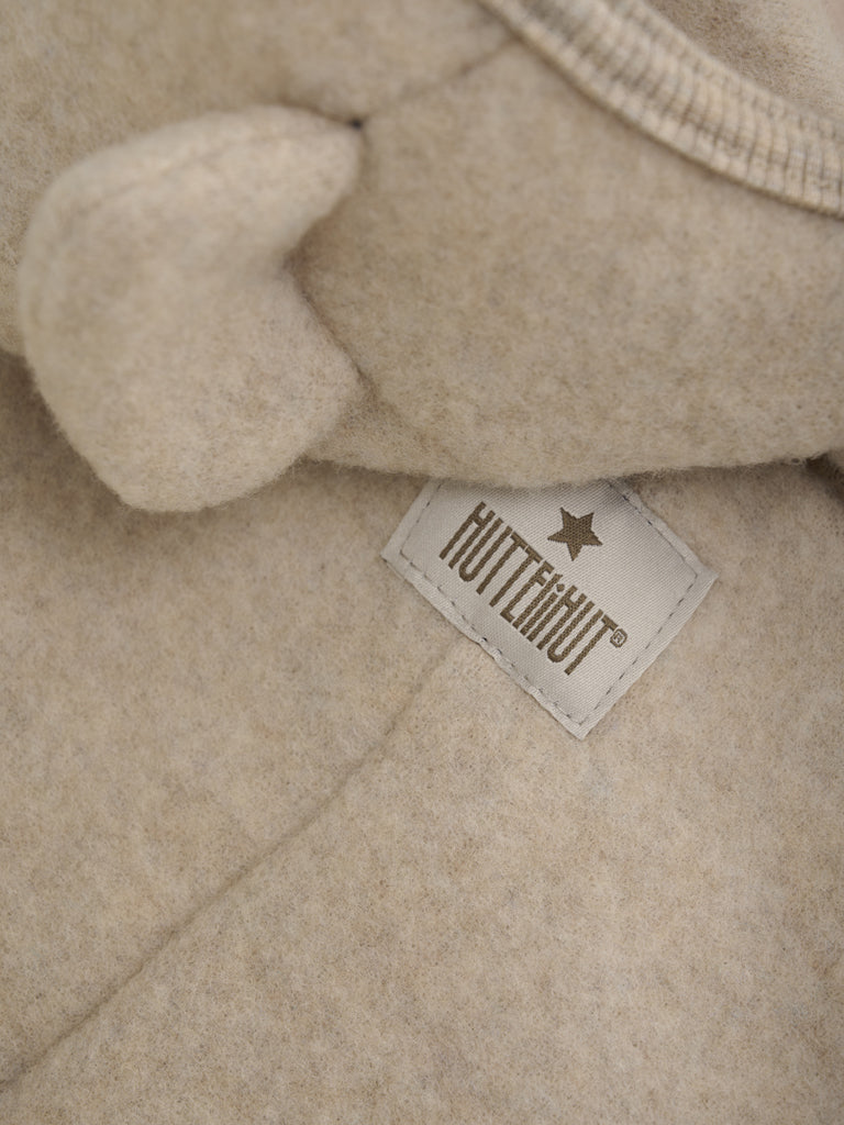 HUTTEliHUT | Pram Suit Ears Wool Fleece - Camel Melange