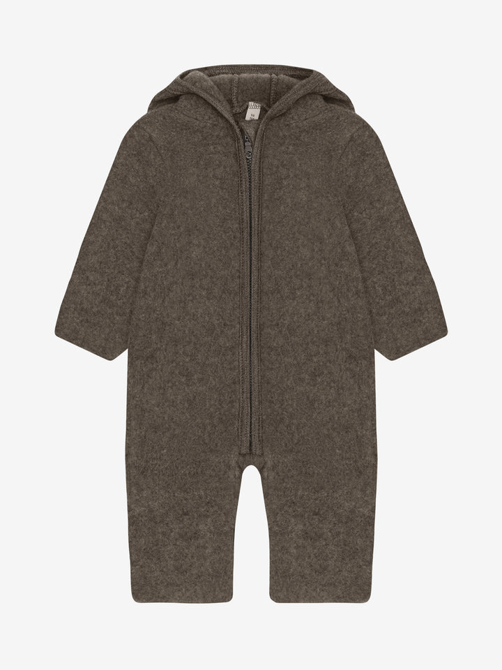 HUTTEliHUT | Ullfleece Dress m/Bamseører - Brown Melange