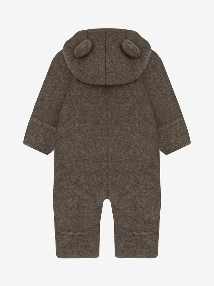 HUTTEliHUT | Ullfleece Dress m/Bamseører - Brown Melange