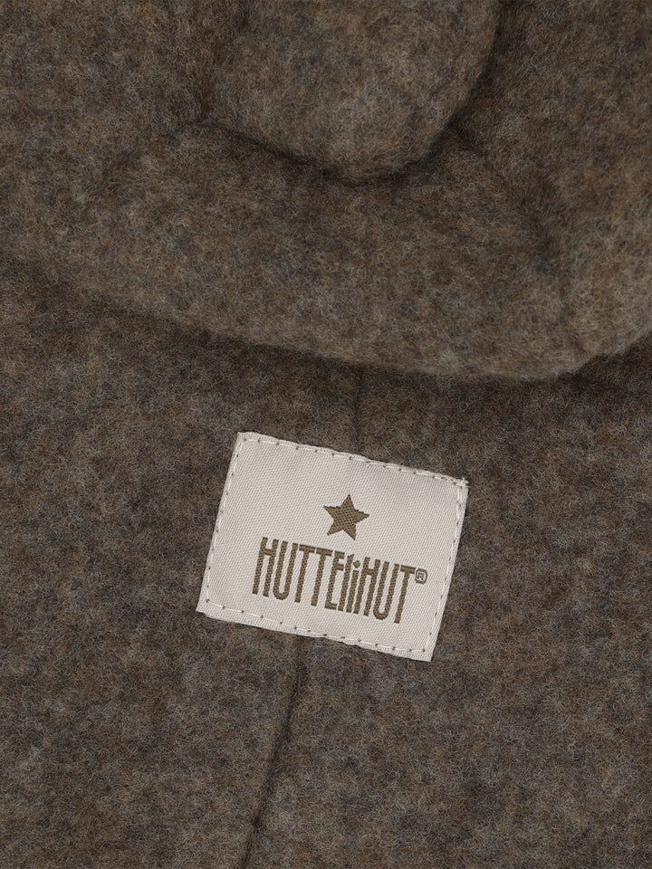 HUTTEliHUT | Ullfleece Dress m/Bamseører - Brown Melange