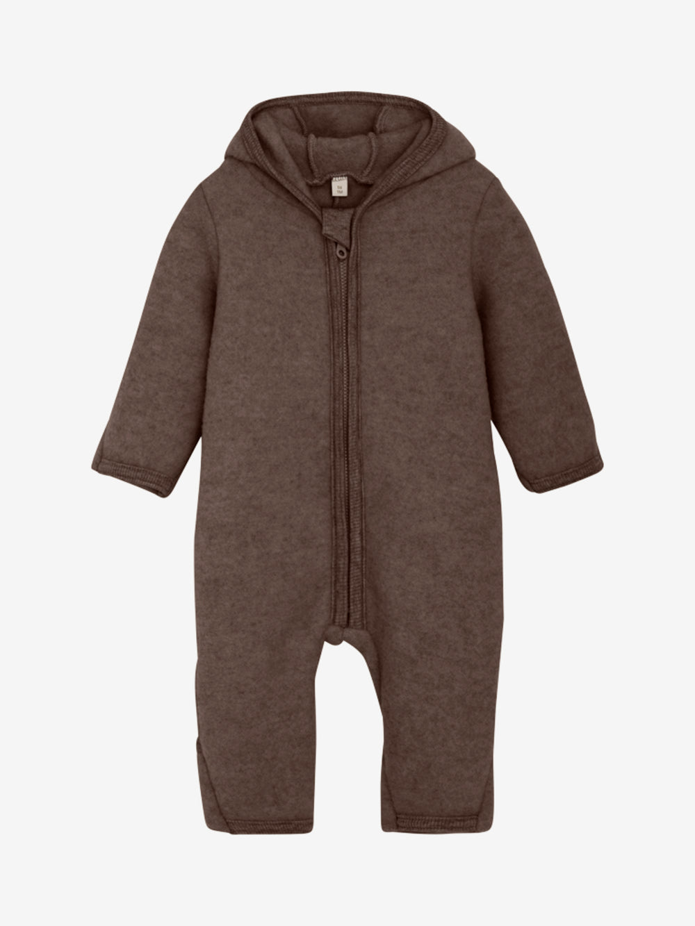 HUTTEliHUT | Pram Suit Ears Wool Fleece - Brown Melange
