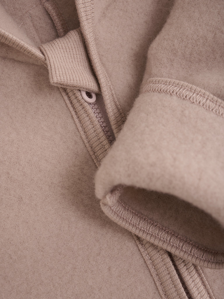 HUTTEliHUT | Pram Suit Ears Wool Fleece - Mahogany Rose