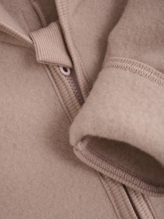 HUTTEliHUT | Pram Suit Ears Wool Fleece - Mahogany Rose