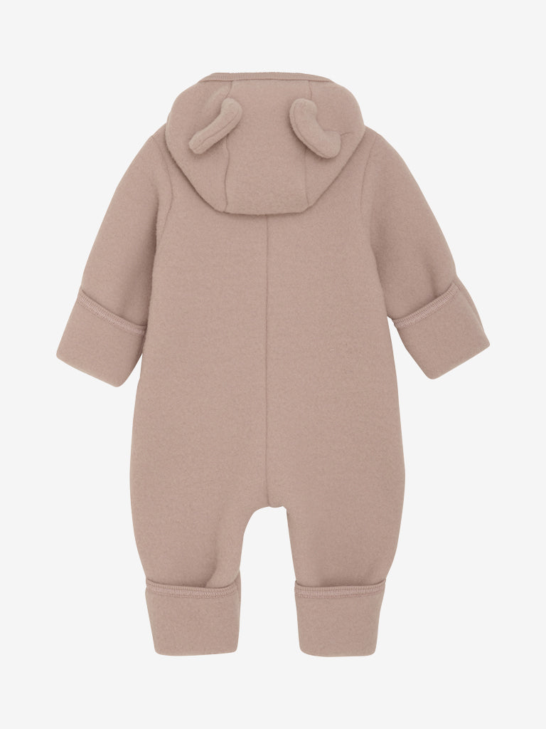 HUTTEliHUT | Pram Suit Ears Wool Fleece - Mahogany Rose