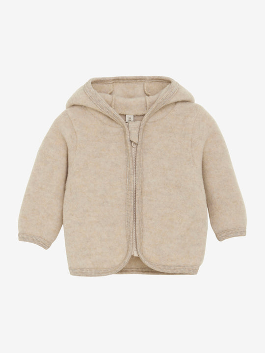 HUTTEliHUT | Jacket Ears Wool Fleece - Camel Melange - Torgunns Barneklær AS
