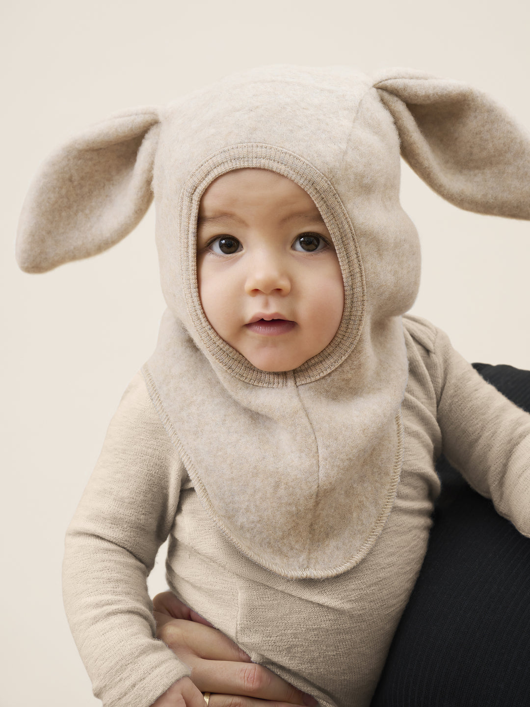 HUTTEliHUT | Balaclava Ears Wool Fleece - Camel Melange - Torgunns Barneklær AS
