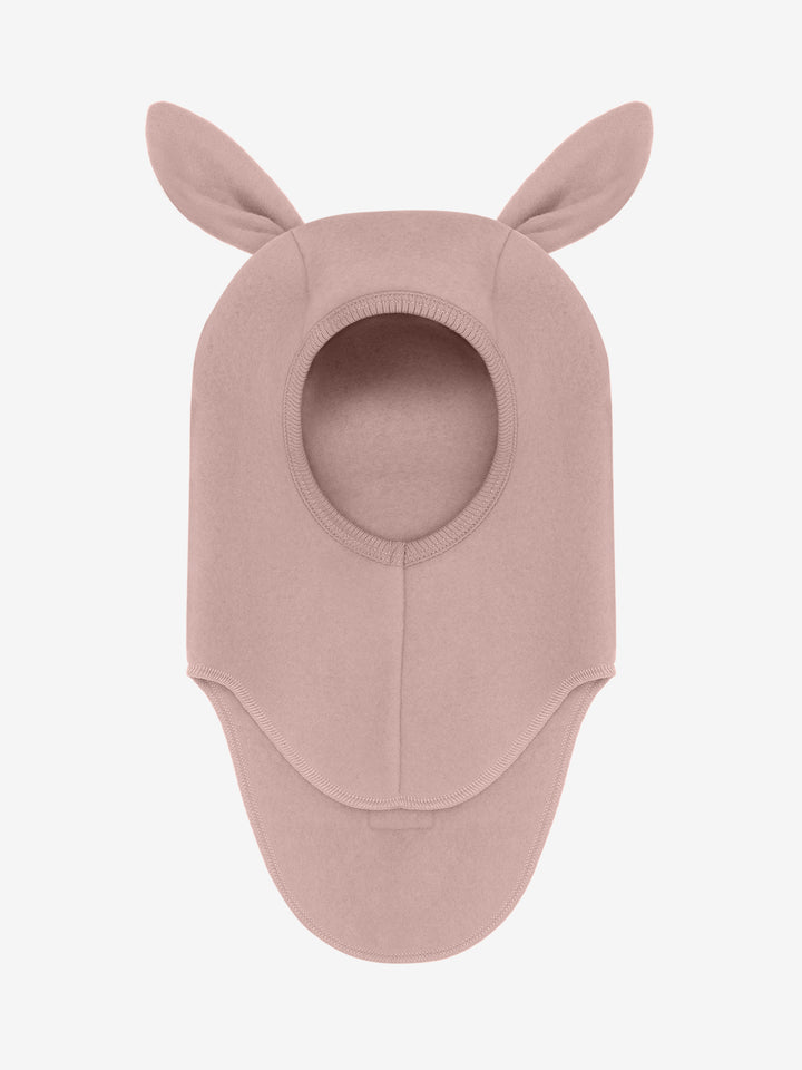 HUTTEliHUT | Ullfleece Balaclava m/kaninører - Mahogany Rose