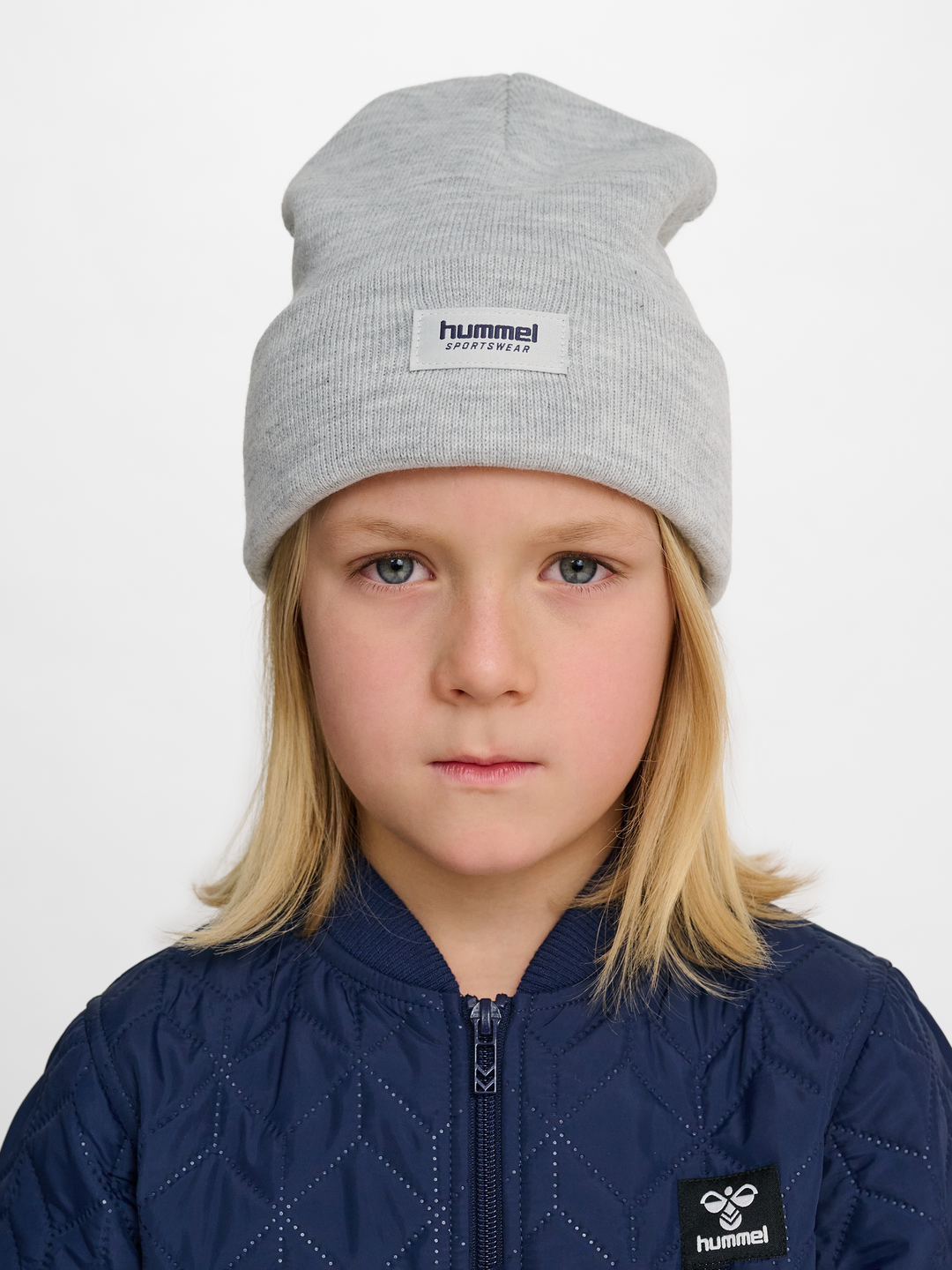 hummel hmlJR KNIT BEANIE - LIGHT GREY MELANGE - Torgunns Barneklær AS