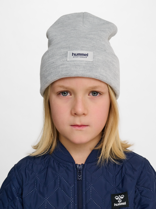 hummel hmlJR KNIT BEANIE - LIGHT GREY MELANGE - Torgunns Barneklær AS