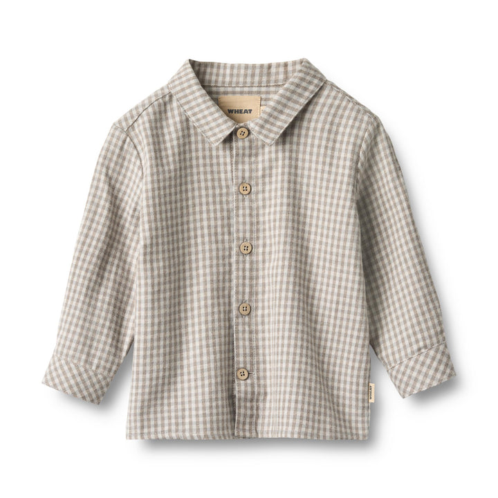 Wheat | Shirt L/S Oscar - Greybrown Check