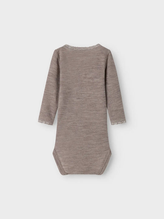 name it baby WANG WOOL NEEDLE LS BODY SOLID NOOS - Satellite - Torgunns Barneklær AS
