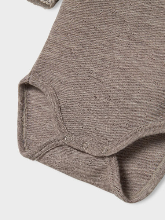 name it baby WANG WOOL NEEDLE LS BODY SOLID NOOS - Satellite - Torgunns Barneklær AS