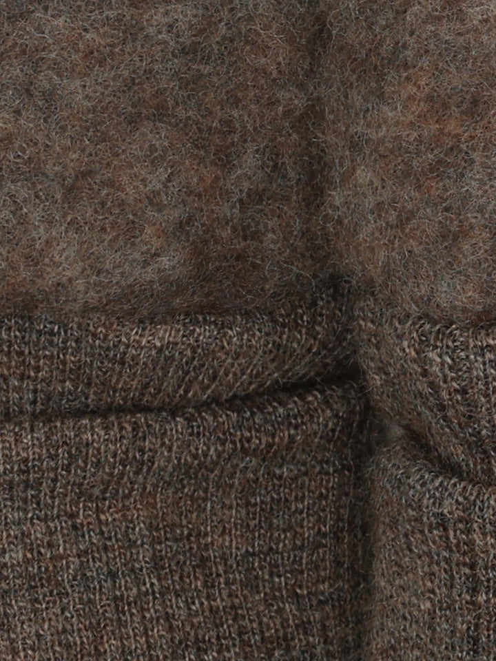HUTTEliHUT | Ullfleece Votter - Brown Melange